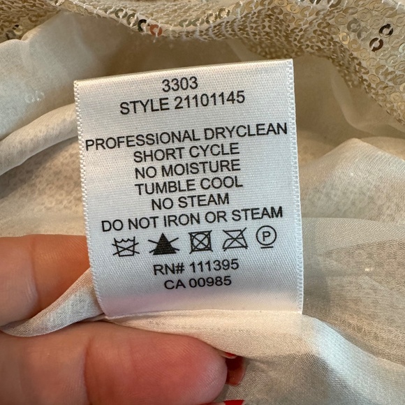 TORY BURCH cowl neck sequin 3/4 sleeve BLOUSE shirt size women's 6 S 21101145 - Picture 5 of 5